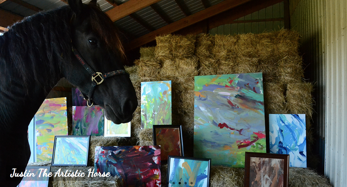 Justin The Friesian Horse Who Paints